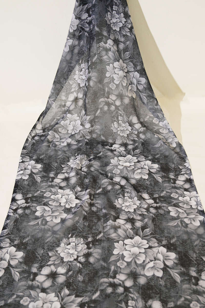 3-Piece Floral Motif Shawl Set - Multicolour