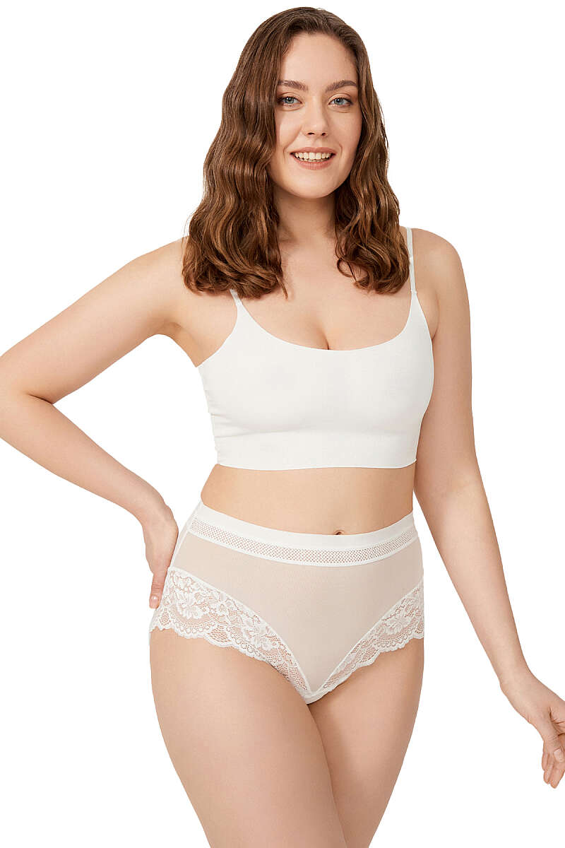 3-Pack Plus-Size Lace-Detail Tulle Briefs - Multicolour 2