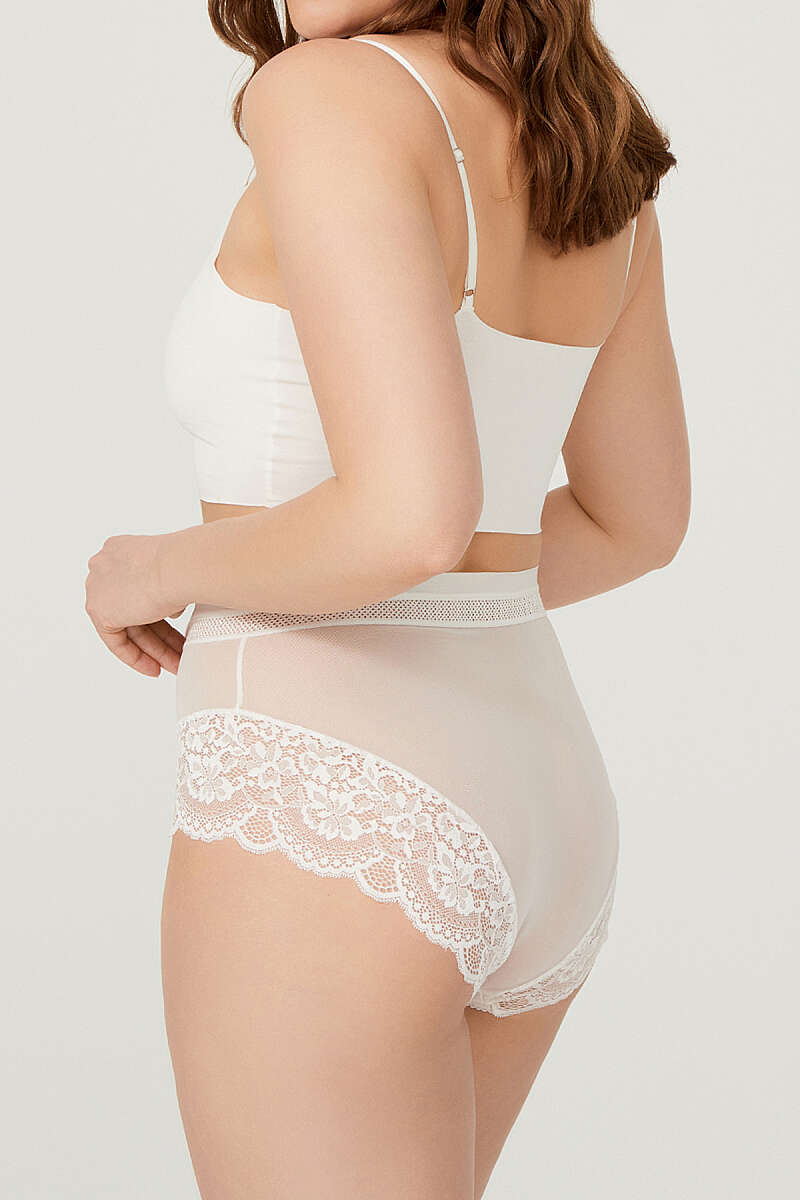 3-Pack Plus-Size Lace-Detail Tulle Briefs - Multicolour 2
