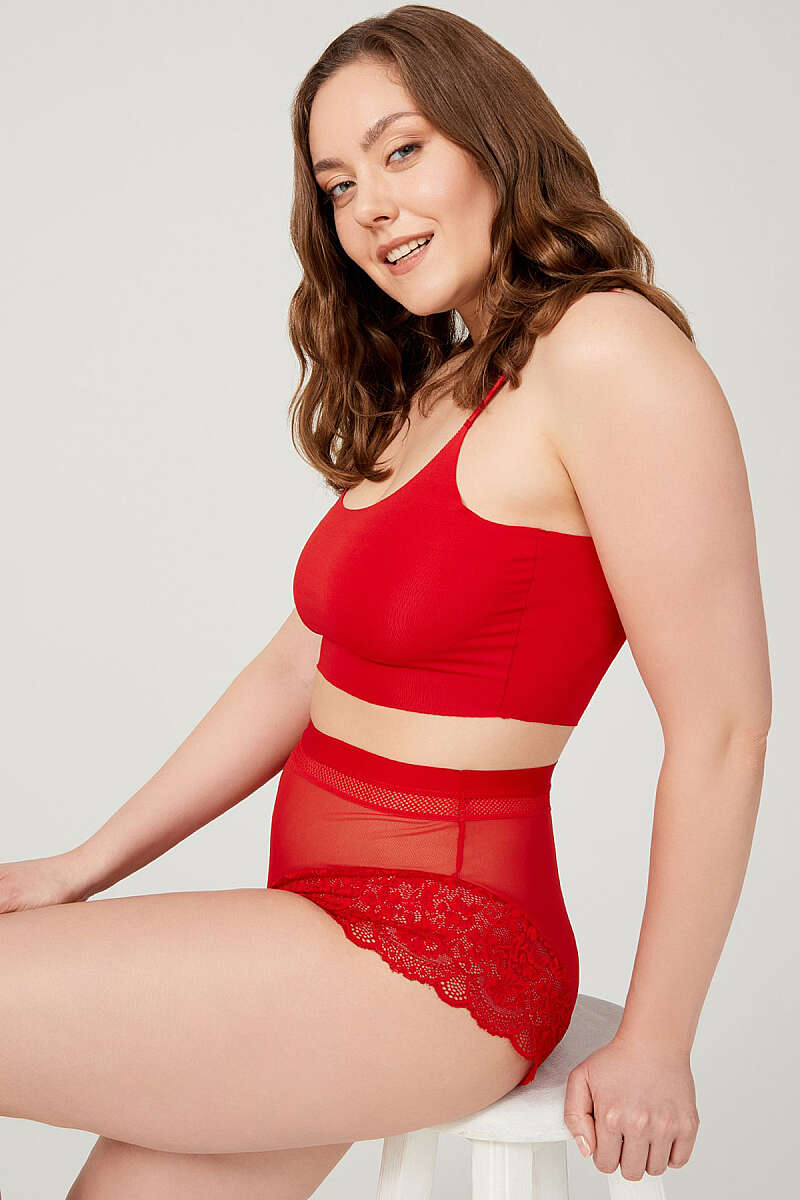 3-Pack Plus-Size Lace-Detail Tulle Briefs - Multicolour 2