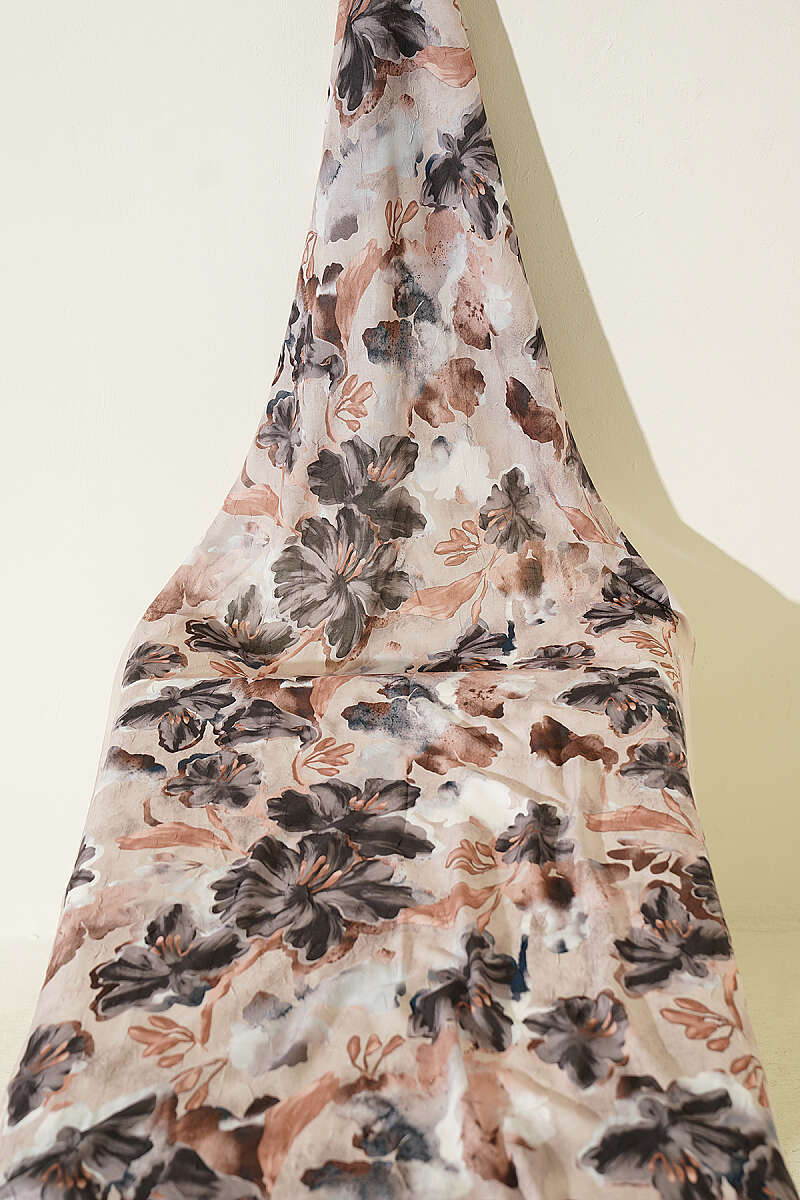 3-Piece Floral Bamboo Crinkle Shawl Set - Multicolour