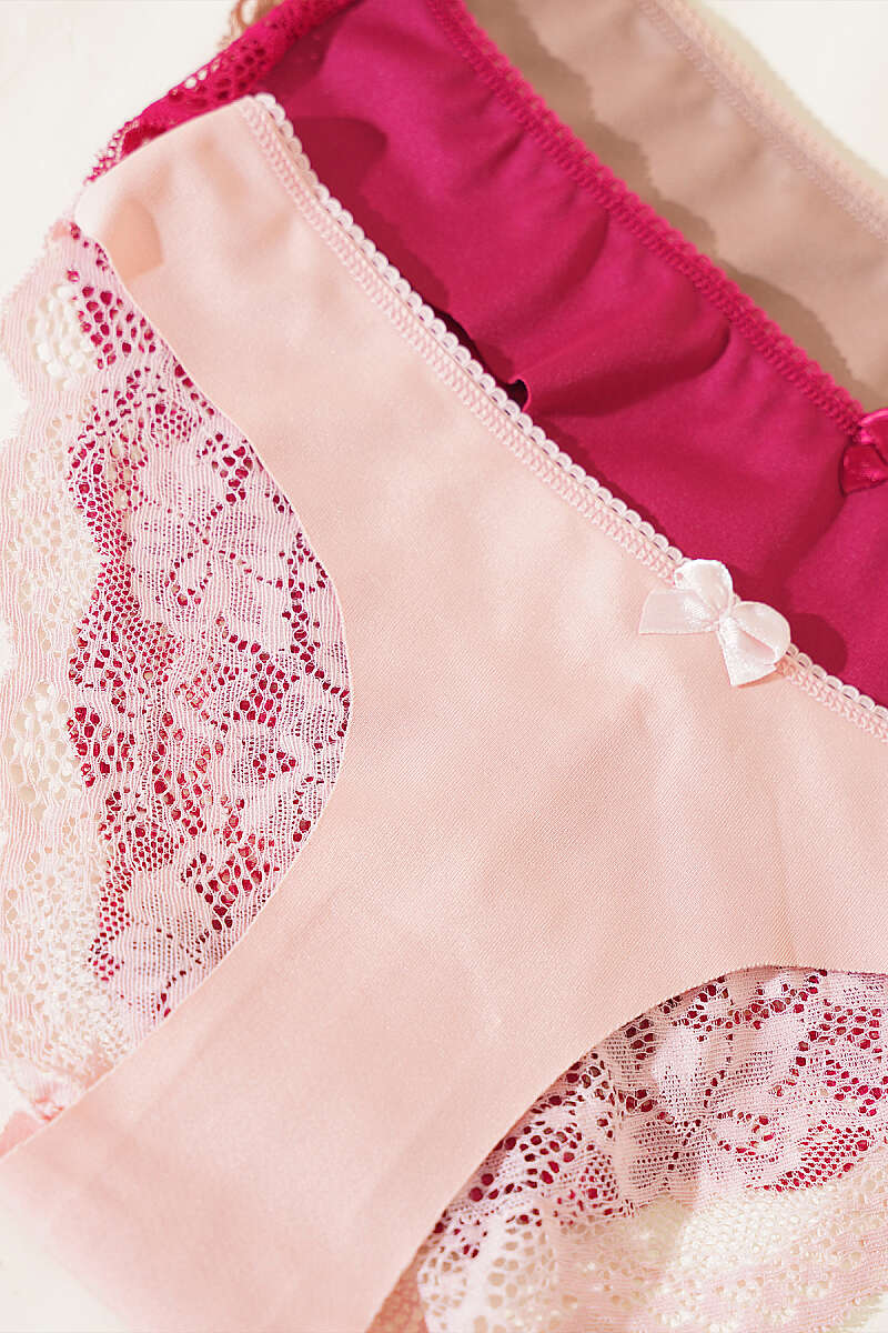 3-Pack Lace Laser-Cut Briefs - Multicolour