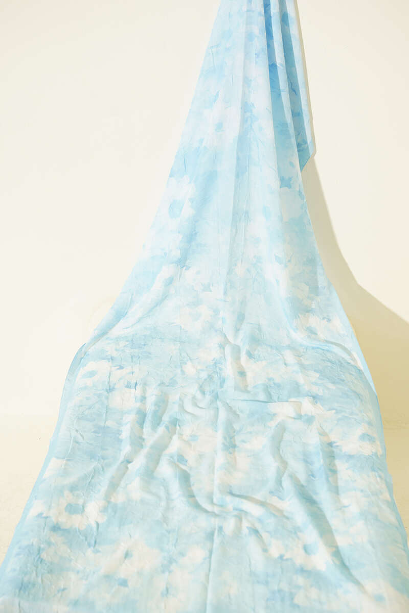 3-Piece Daisy Print Bamboo Crinkle Shawl Set - Multicolour