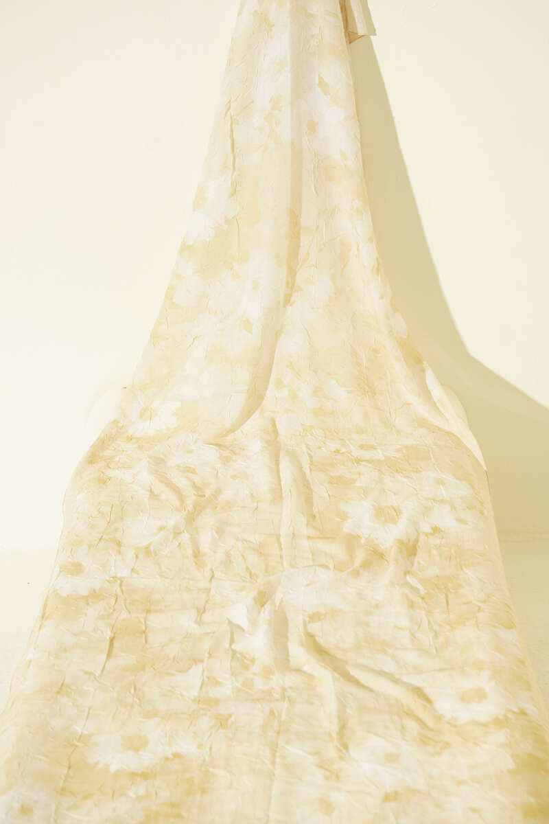 3-Piece Daisy Print Bamboo Crinkle Shawl Set - Multicolour
