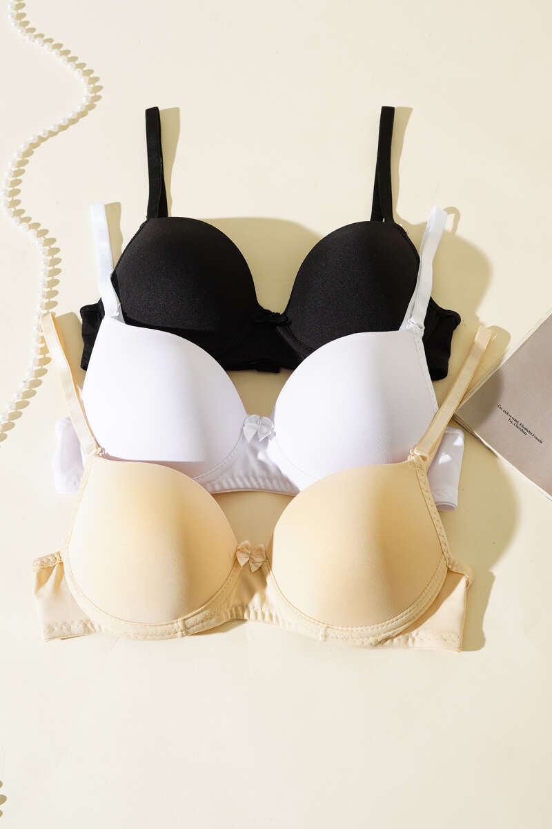 3-Pack Silicone Open-Cup Bras - Multicolour 1