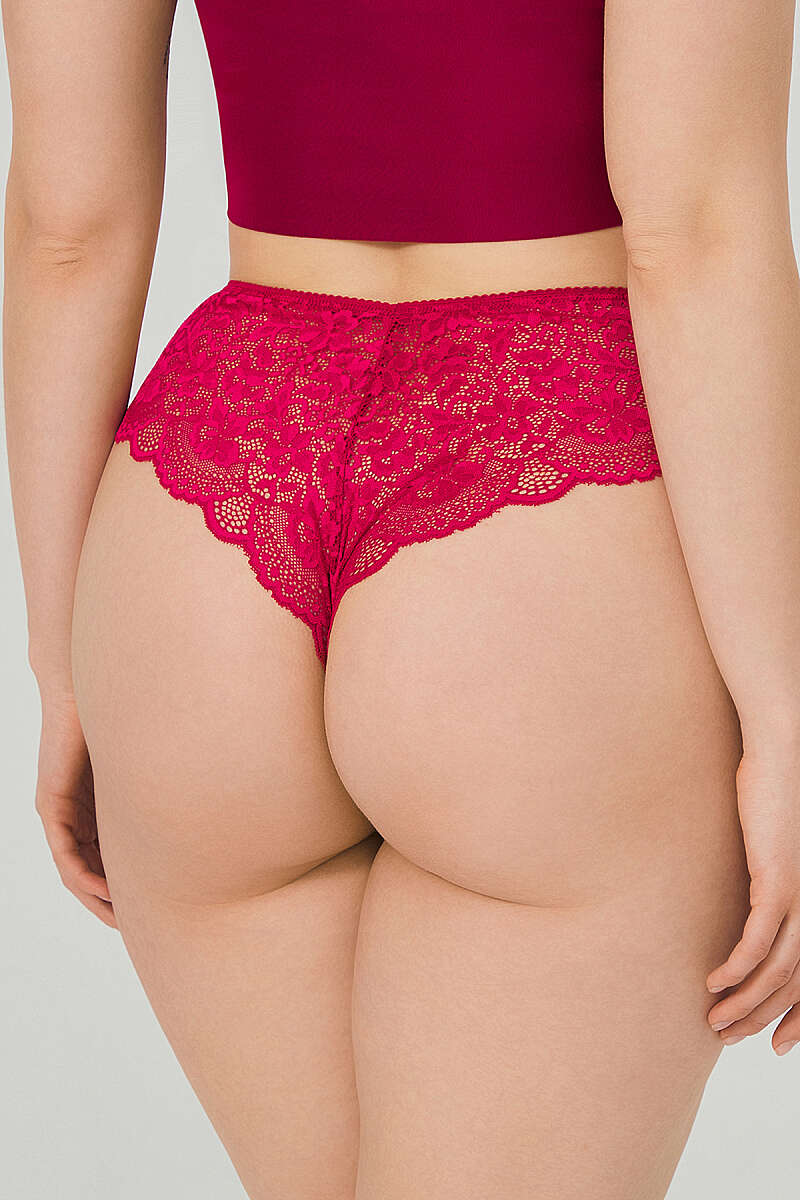 6-Pack Lace Tulle Briefs - Cherry