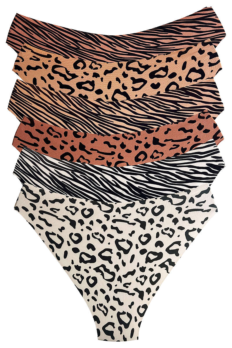 6-Pack Patterned Laser-Cut Briefs - Multicolour