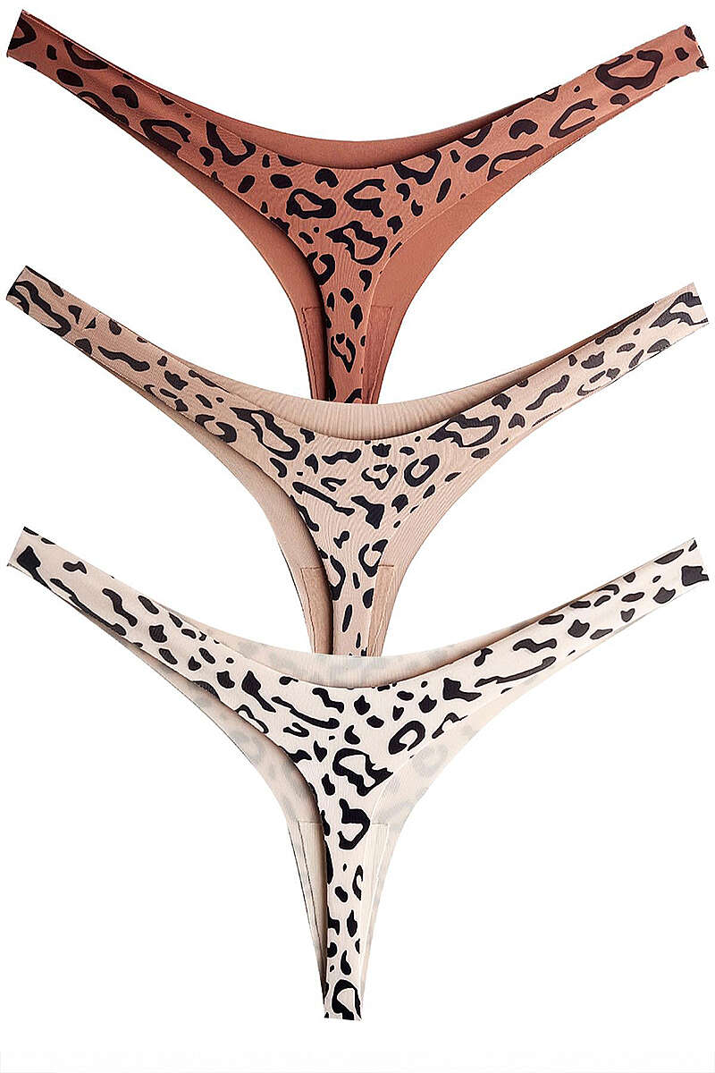 6-Pack Patterned Laser-Cut Thongs - Multicolour 1