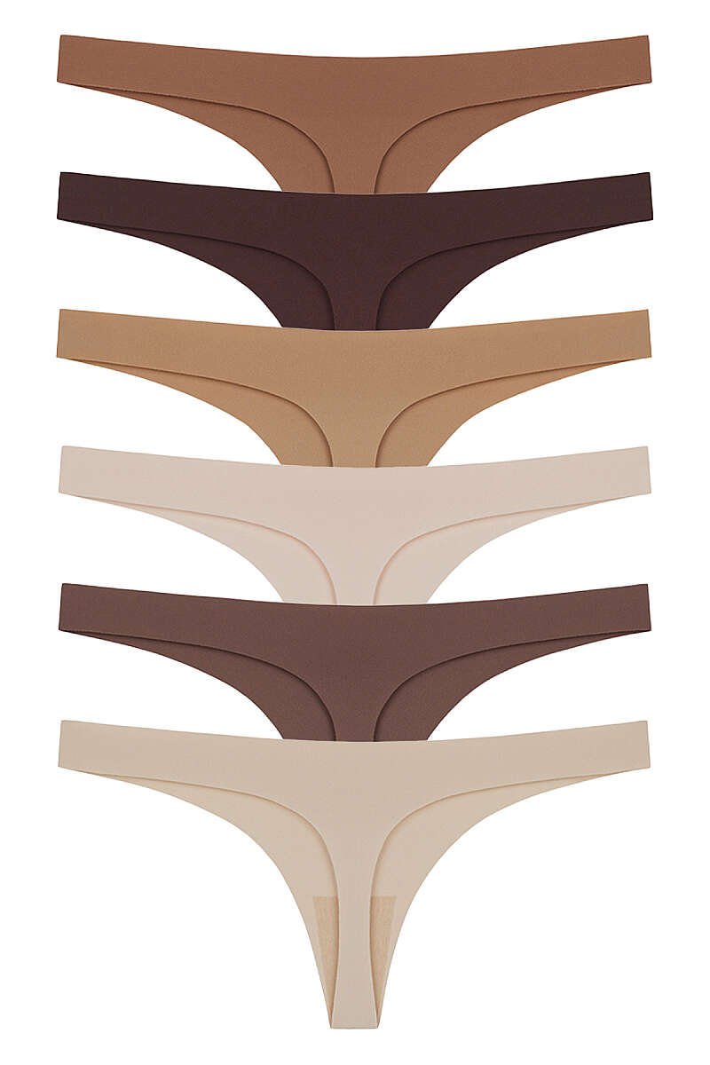 6-Pack Laser-Cut Thongs - Multicolour 2