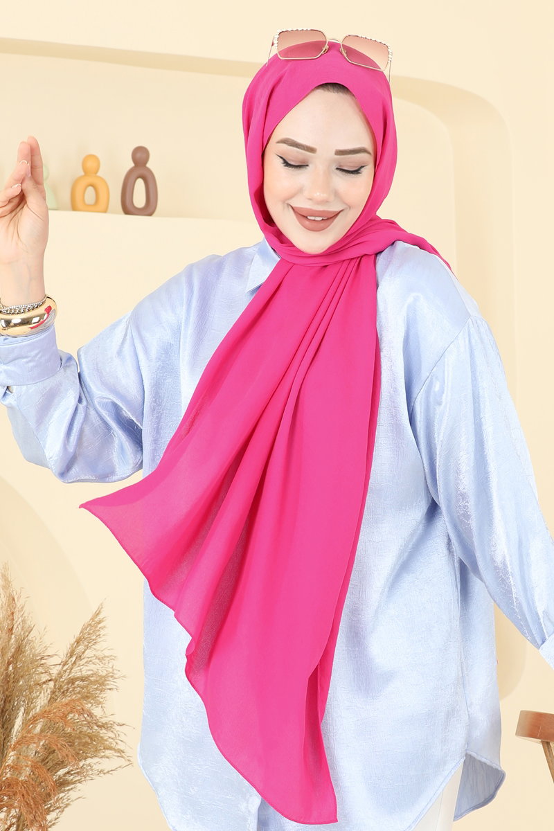 Crinkle Aerobin Shawl - Fuchsia