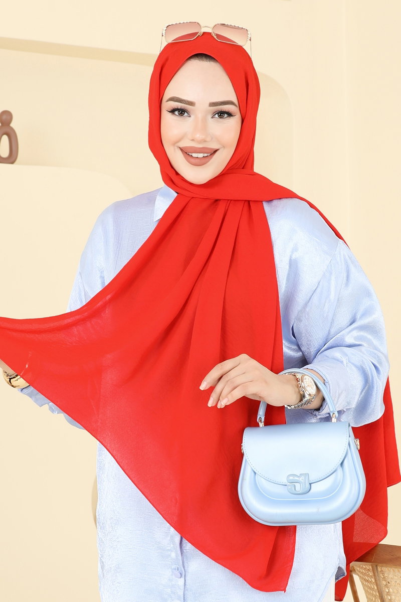 Crinkle Aerobin Shawl - Red