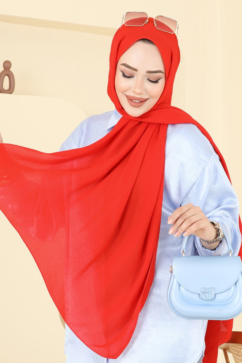 Crinkle Aerobin Shawl - Red