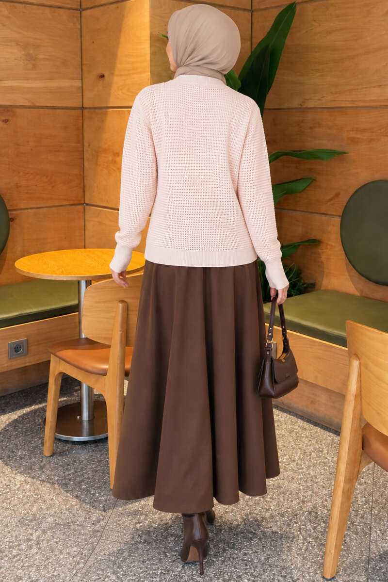 Pointelle V-Neck Knit Cardigan - Pink