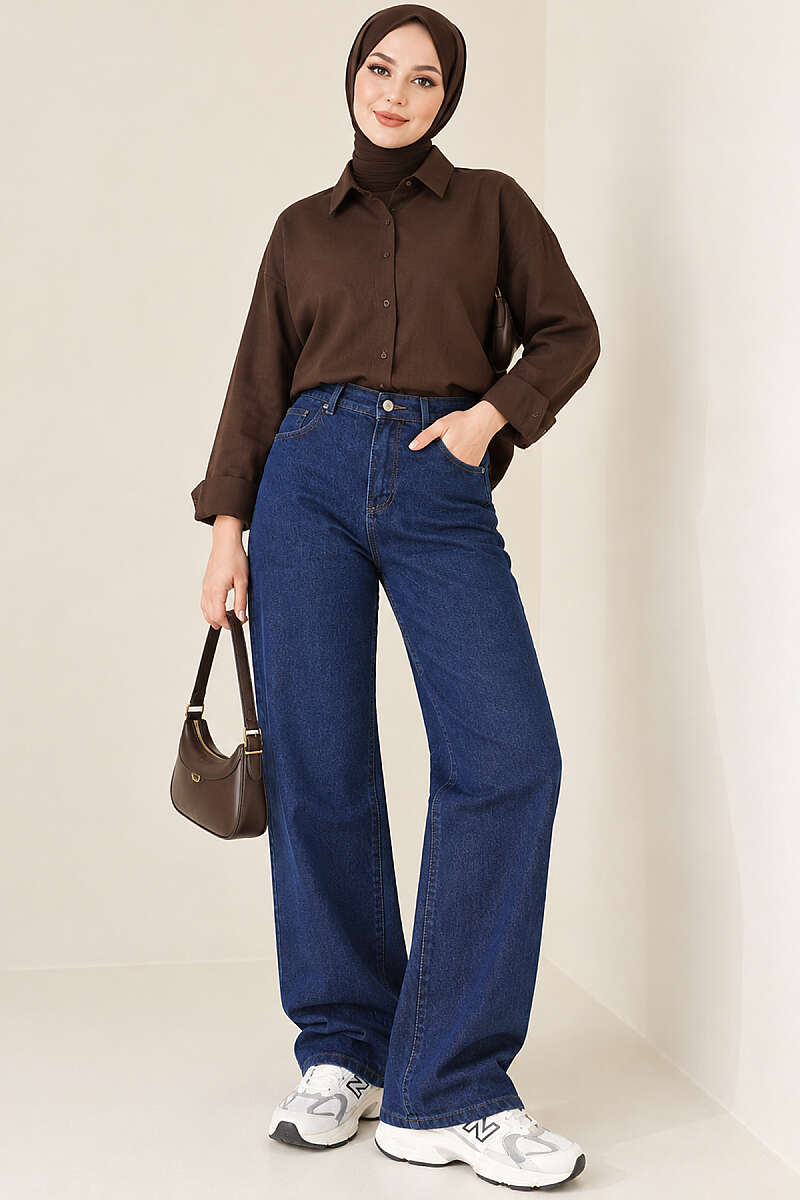 Straight-Leg Jeans - Dark Denim