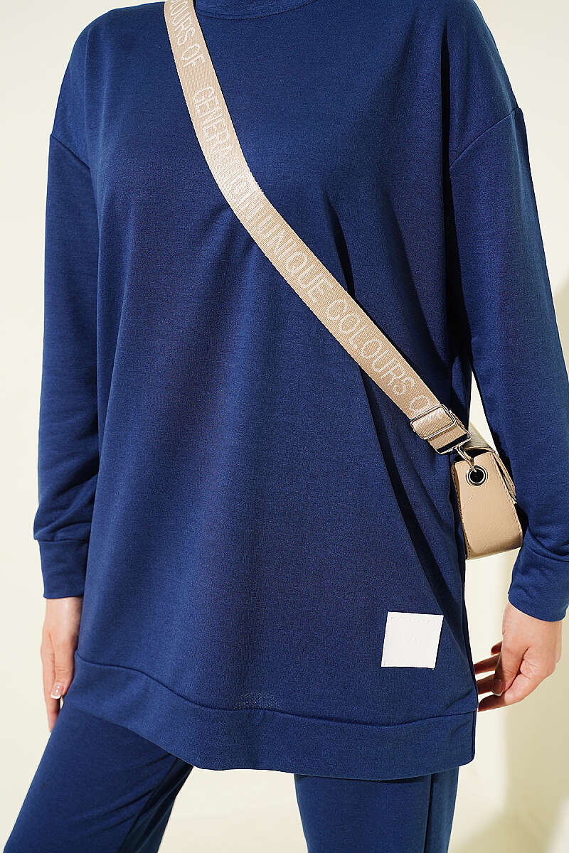 Basic Two-Piece Set with Emblem - Navy
