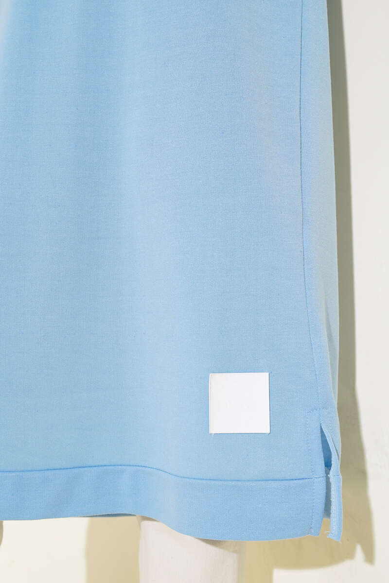 Long Tunic with Badge Detail - Blue