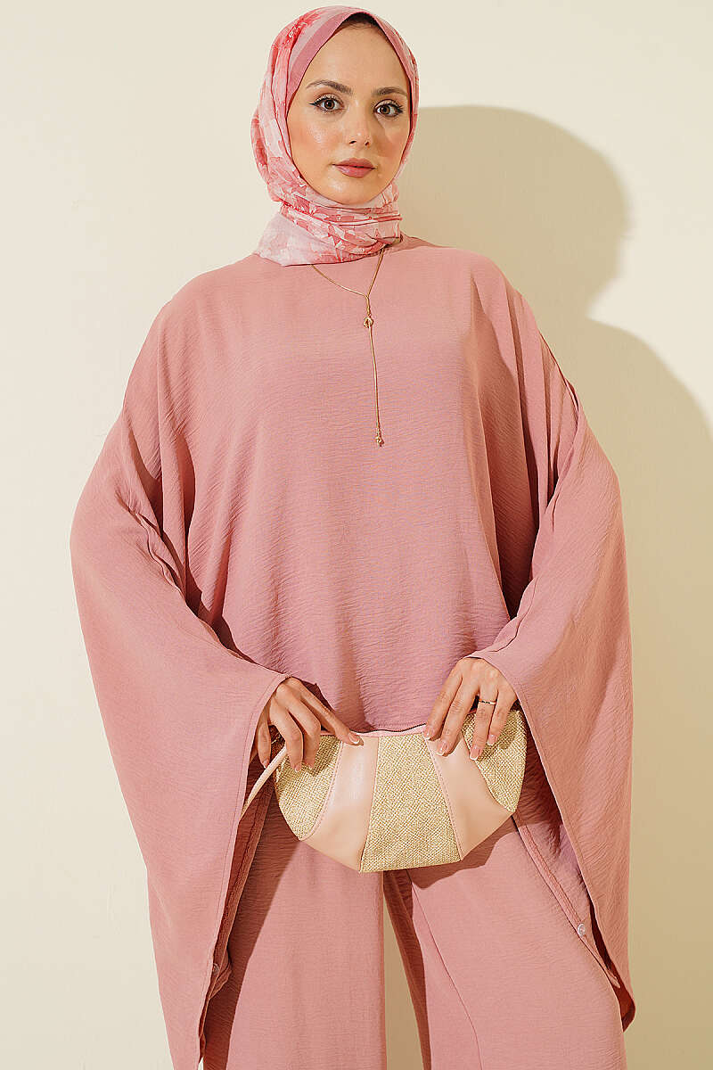 Loose Asymmetric Two-Piece Set - Powder