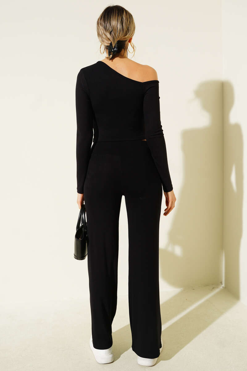Asymmetric Two-Piece Set - Black