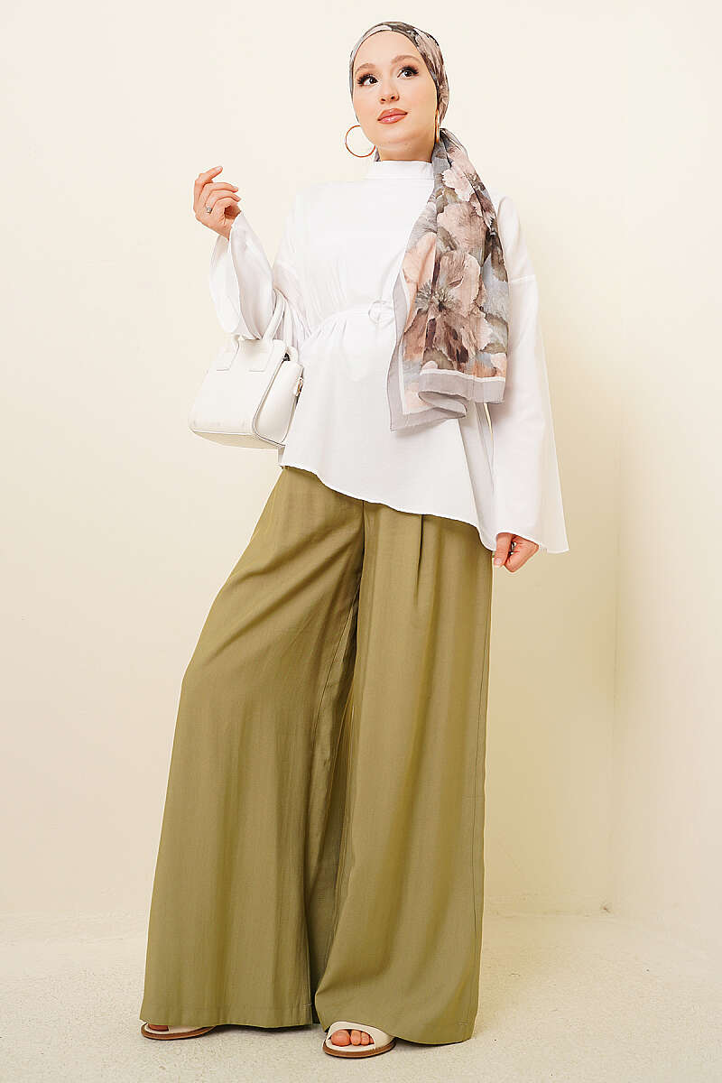 Asymmetric Poplin Tunic - White