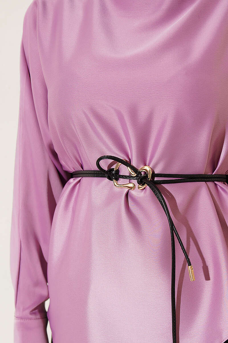 Asymmetric Satin Tunic - Lilac