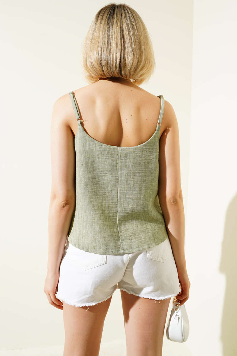 Strappy Blouse - Khaki