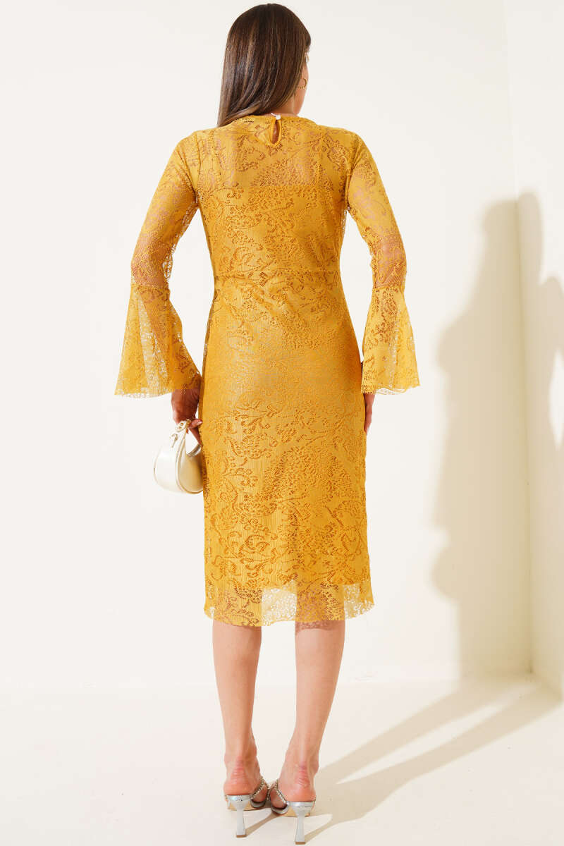 Lined Tulle Dress - Mustard
