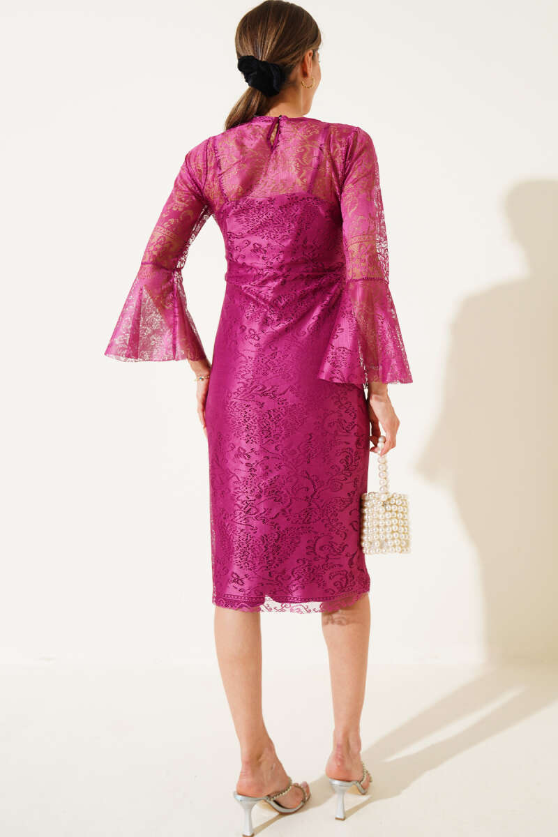 Lined Tulle Dress - Plum