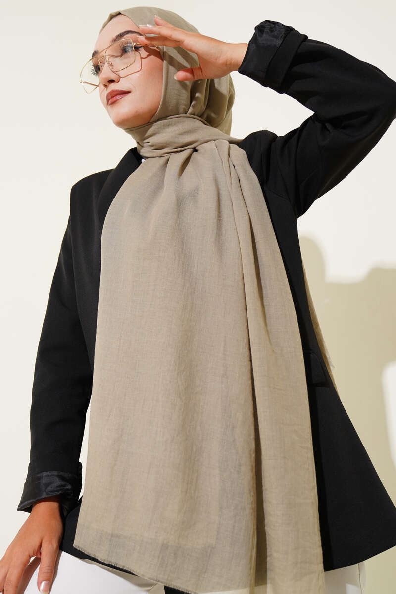 Aya Series Fine Cotton Shawl - Stone