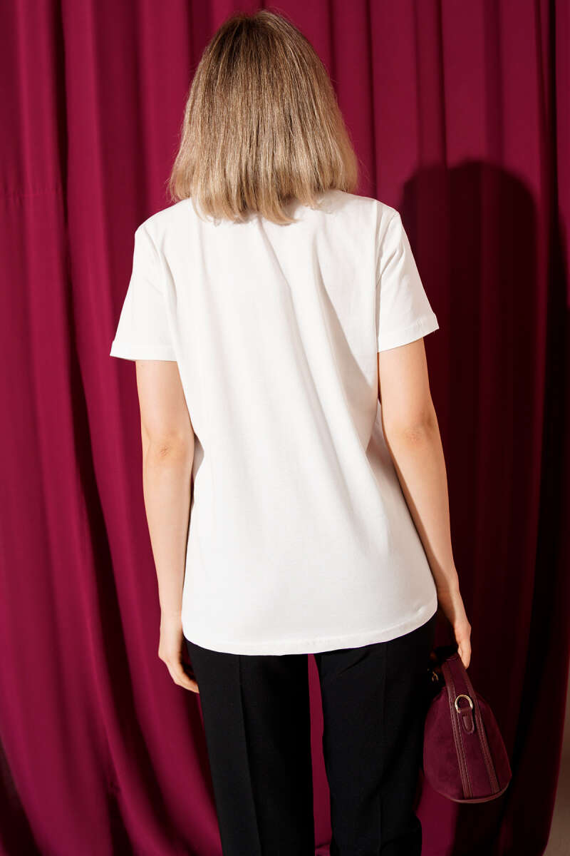 Shoe Figure Print T-Shirt - Ecru