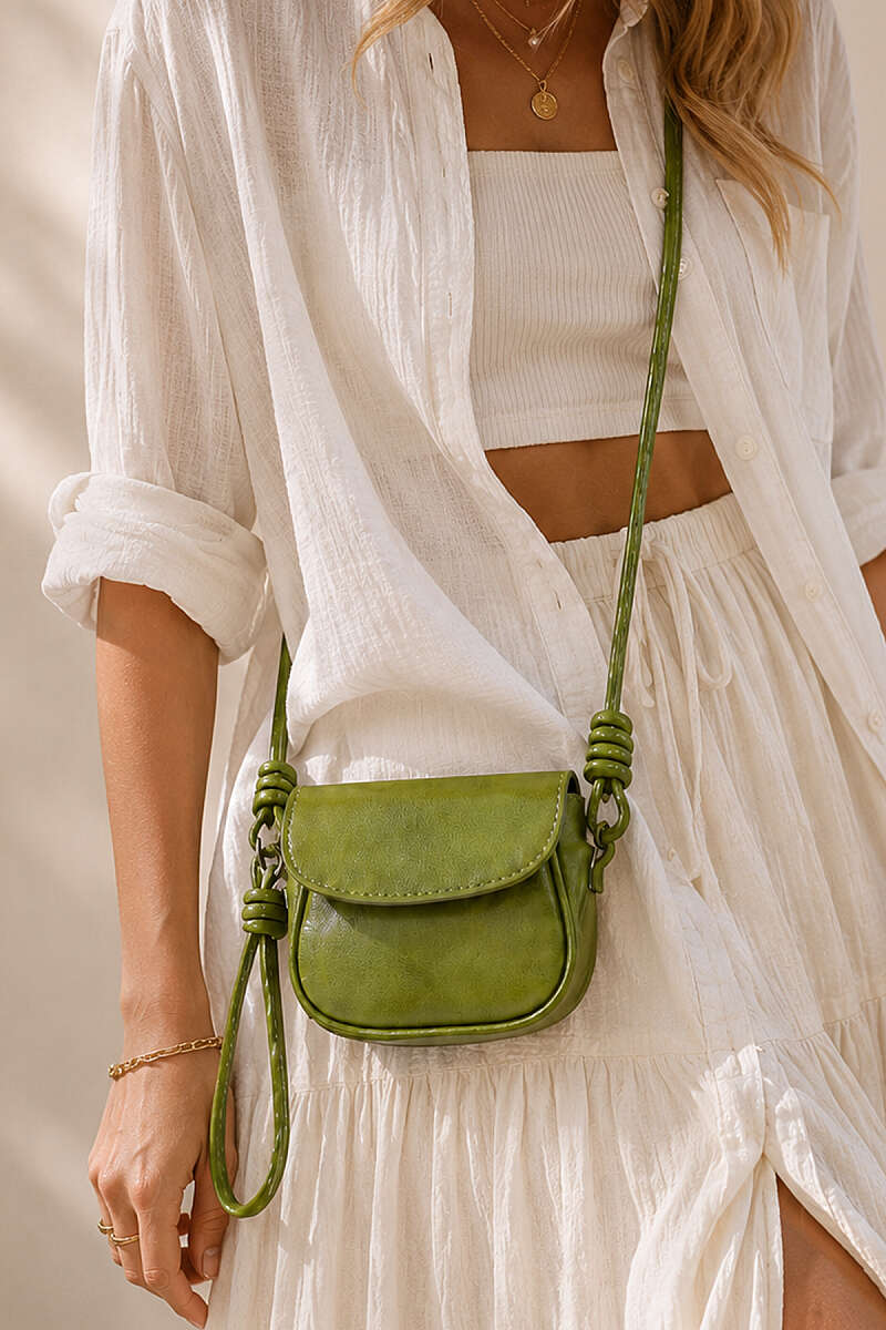 Mini Bag with Adjustable Knot Strap - Khaki