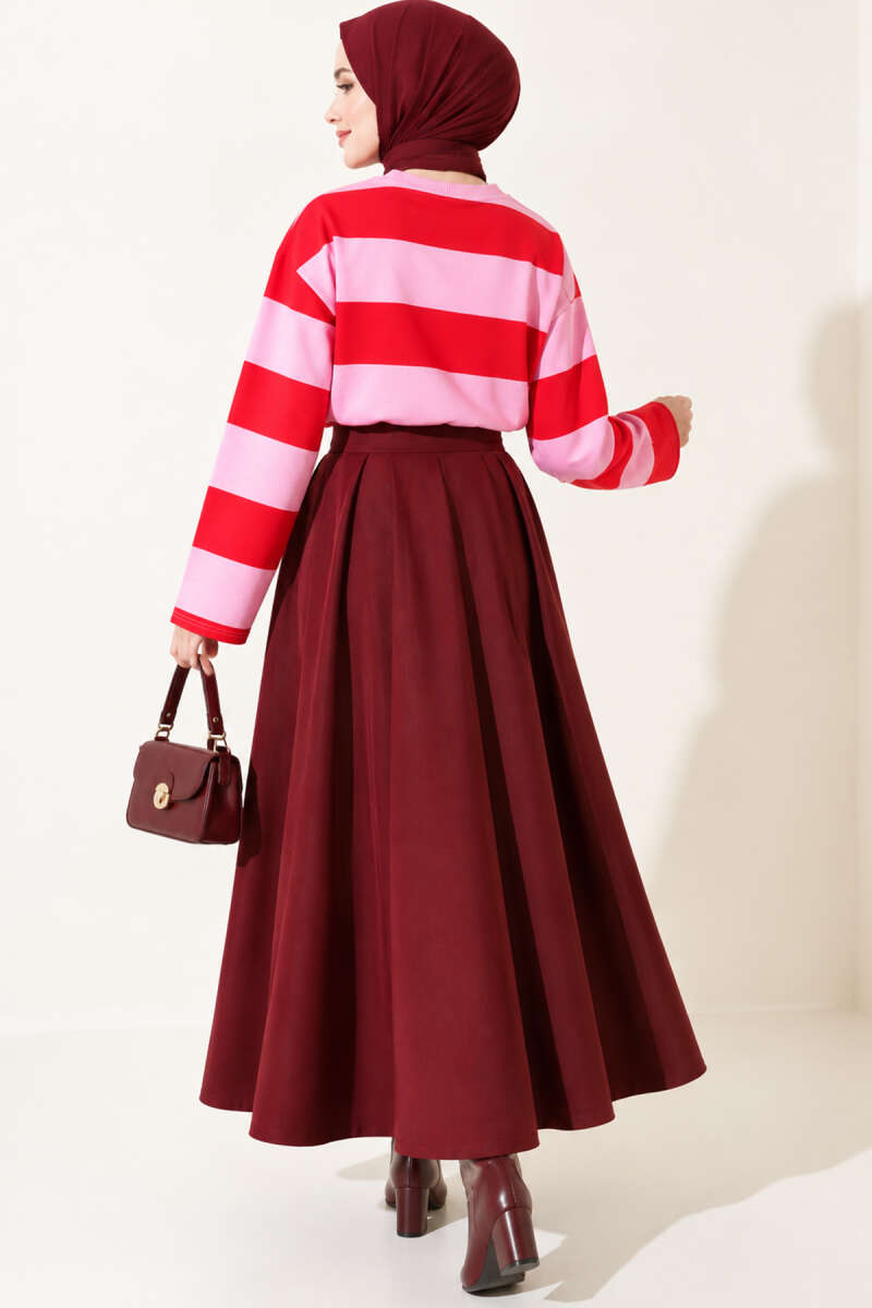 Striped Tunic with Teddy Print - Pink