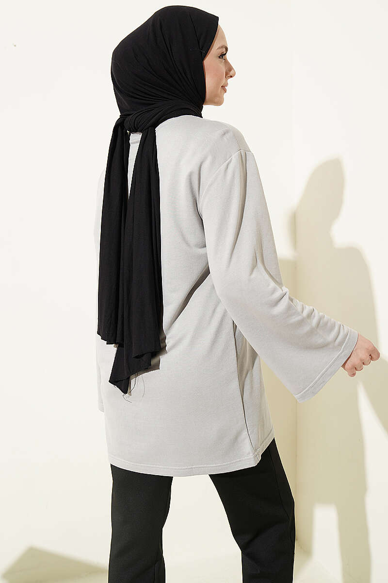 Teddy Embroidered Loycha Tunic - Grey