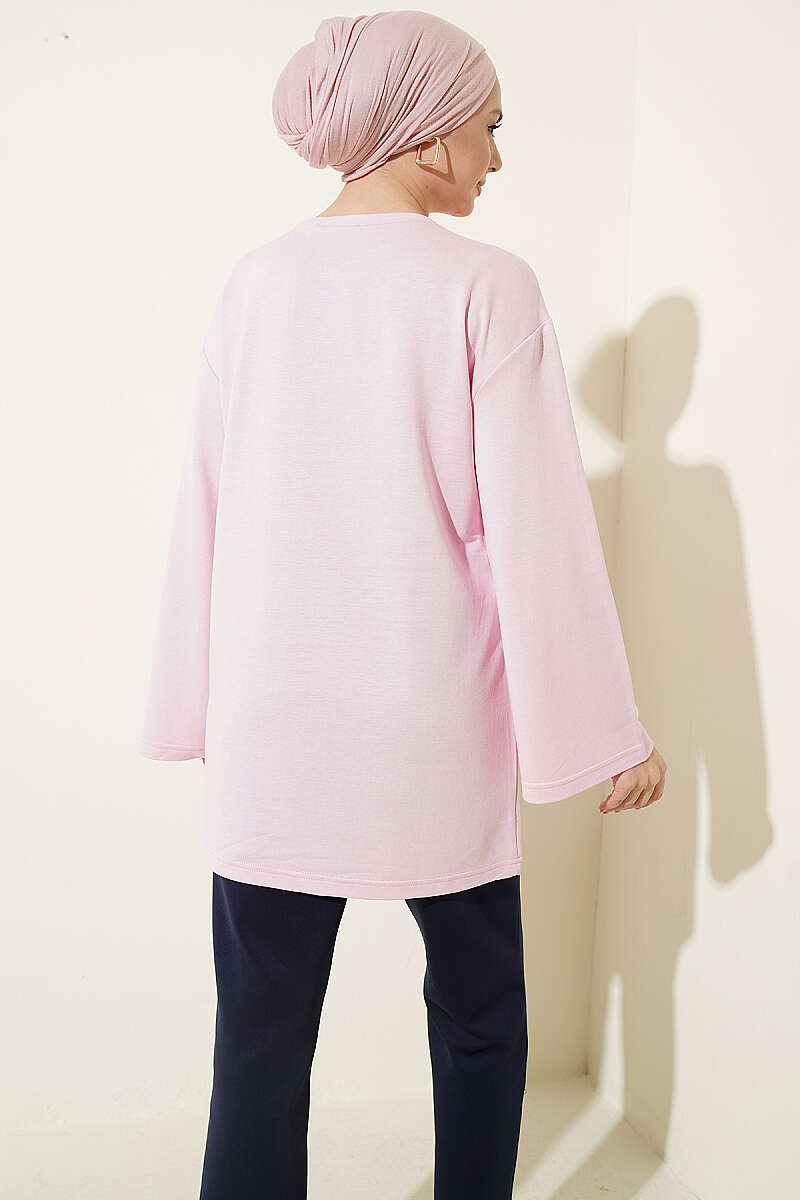 Teddy Embroidered Loycha Tunic - Pink