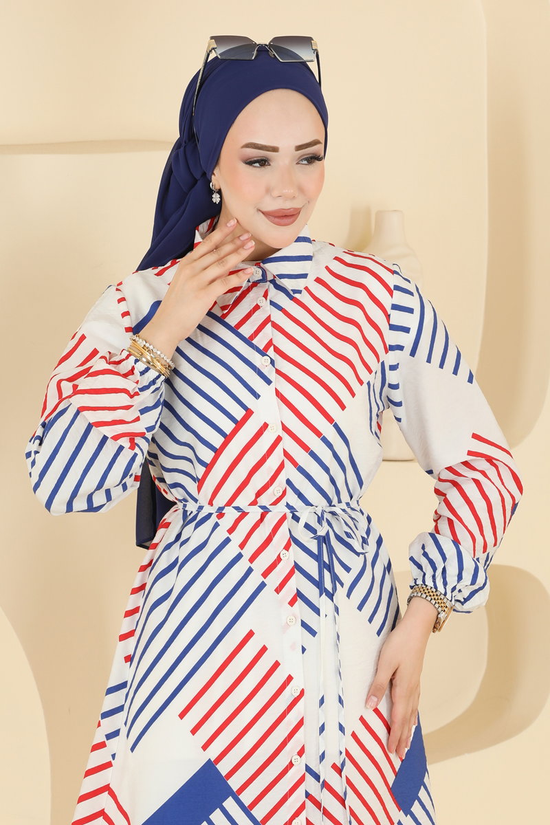 Crepe Tunic with Tie Detail - Ecru