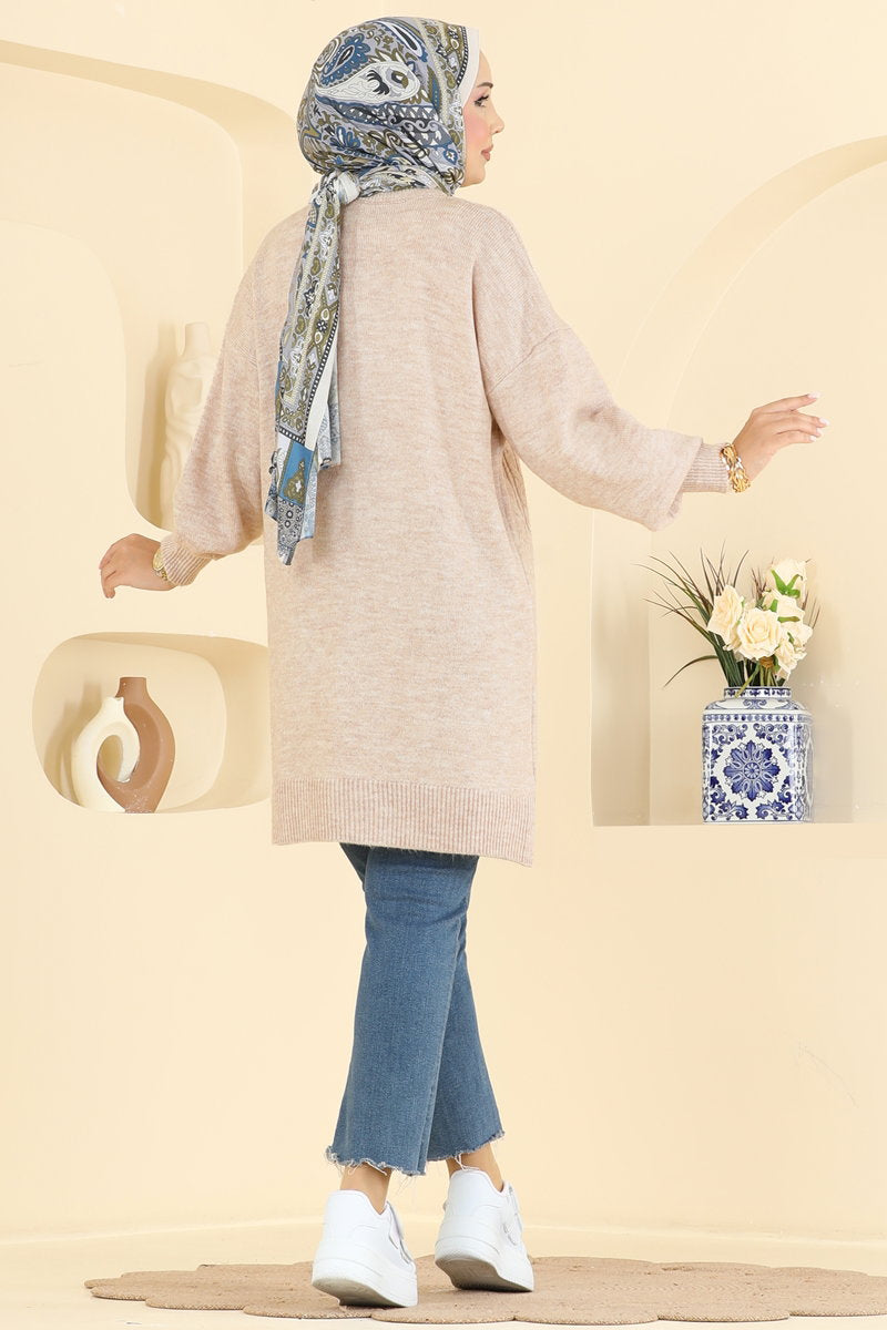 Diamond-Knit Tunic - Stone