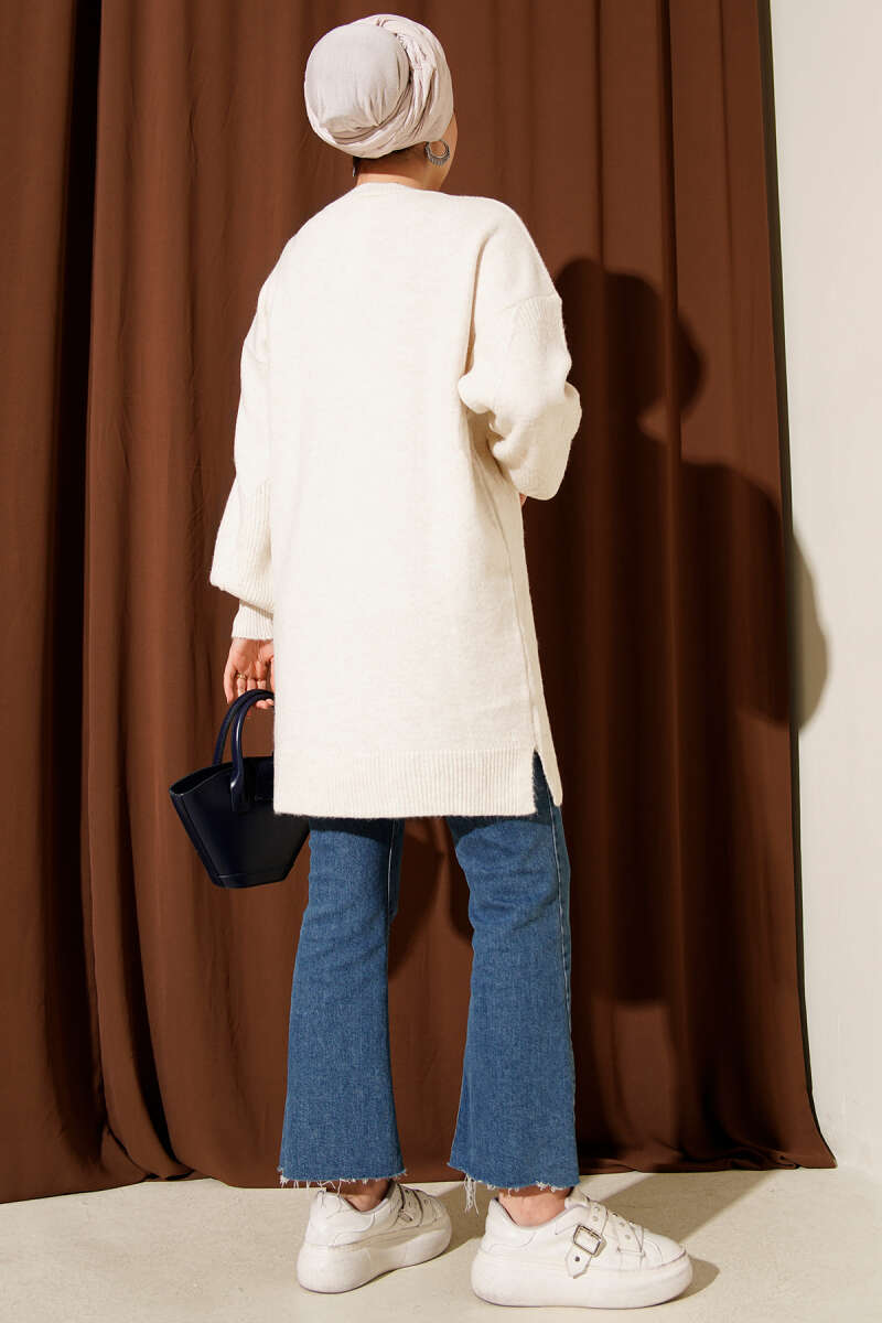 Soft Diamond-Embossed Tunic - Stone