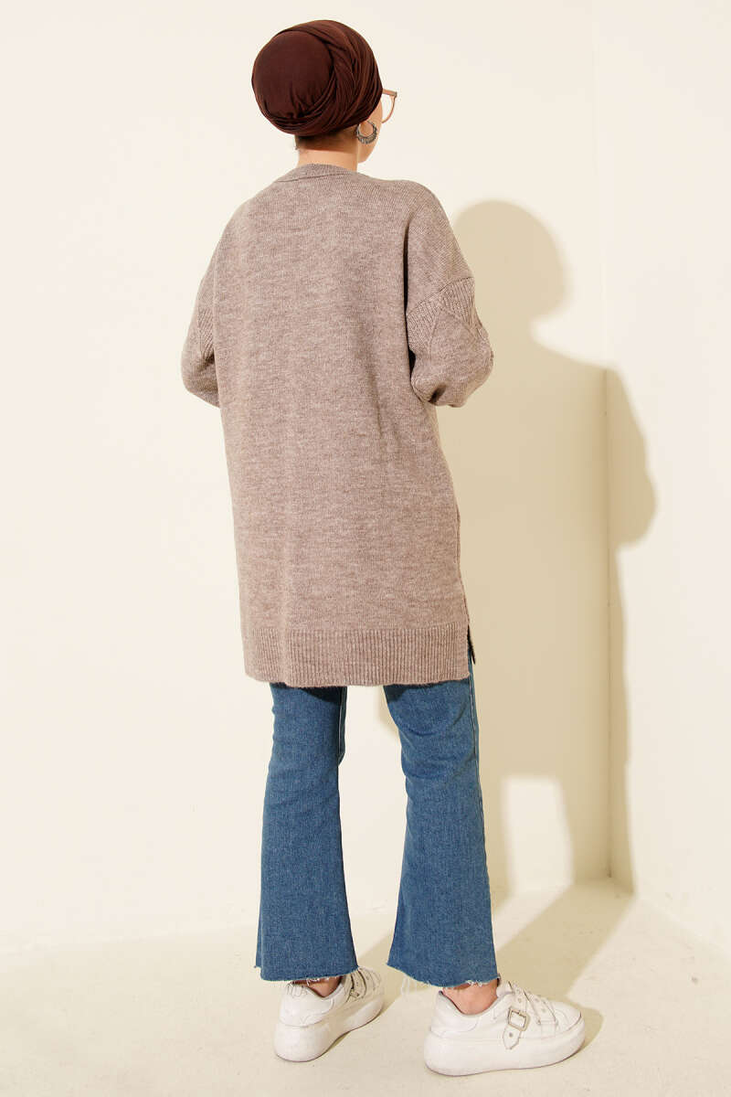 Soft Diamond-Embossed Tunic - Mink