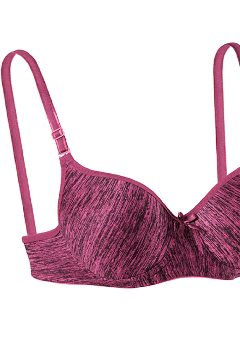 Underwired Plain Bra - Heather Burgundy