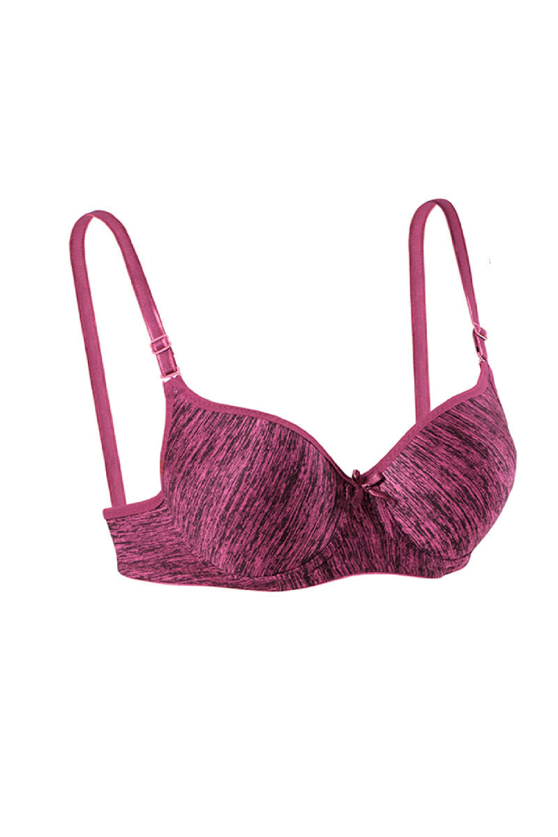 Underwired Plain Bra - Heather Burgundy