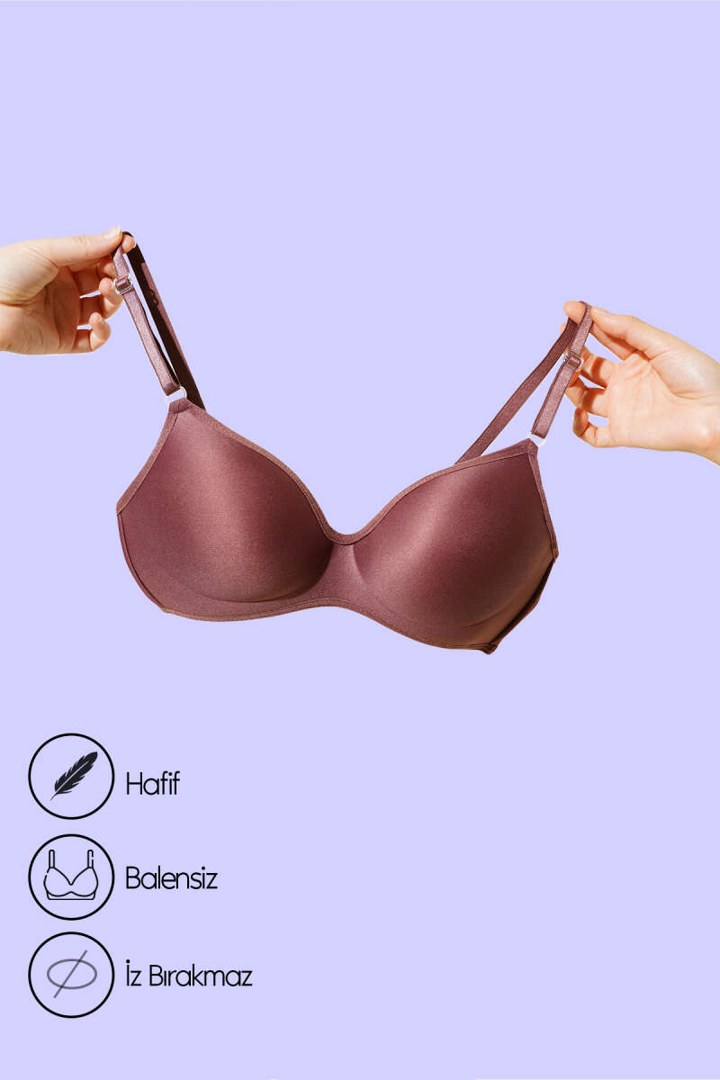 Wireless Barely-There Bra - Brown