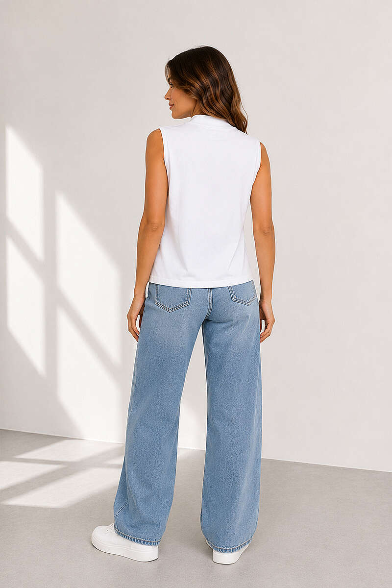 Sleeveless Turtleneck Camisole - White