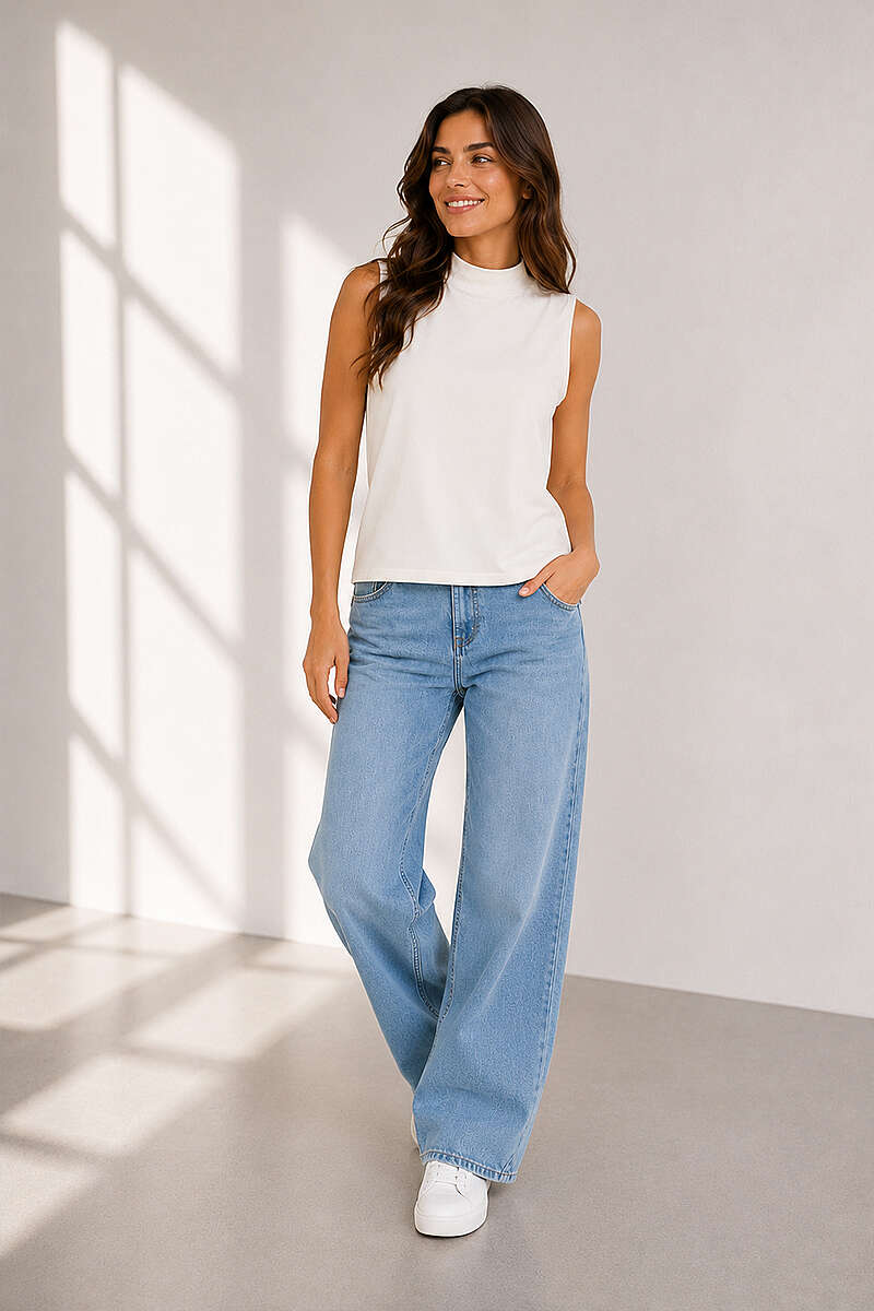 Sleeveless Turtleneck Camisole - Ecru
