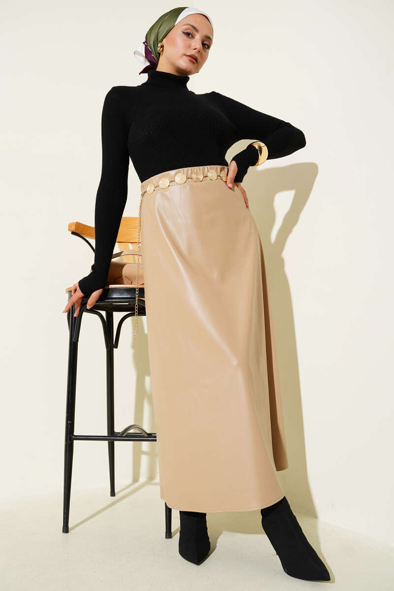 Turtleneck Knit Sweater with Thumbholes - Black