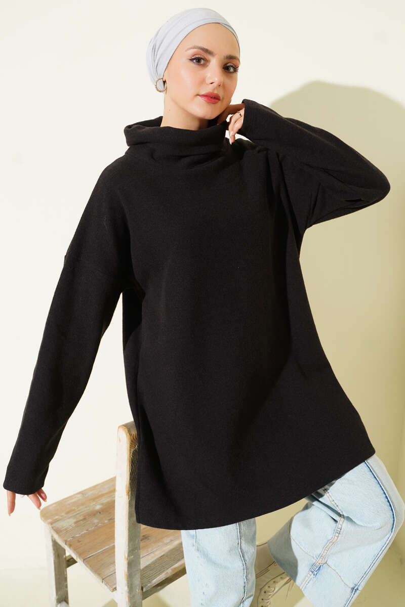 Turtleneck Salonica Tunic - Charcoal