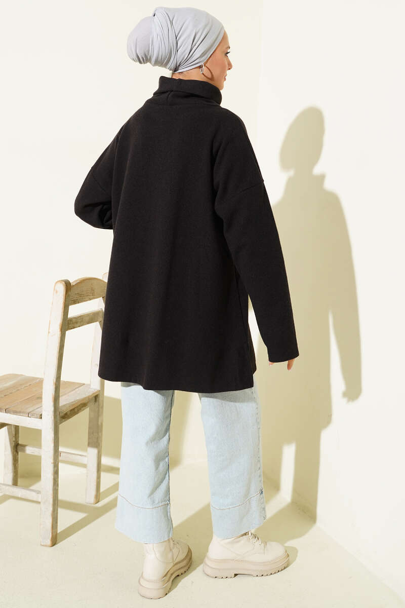 Turtleneck Salonica Tunic - Charcoal