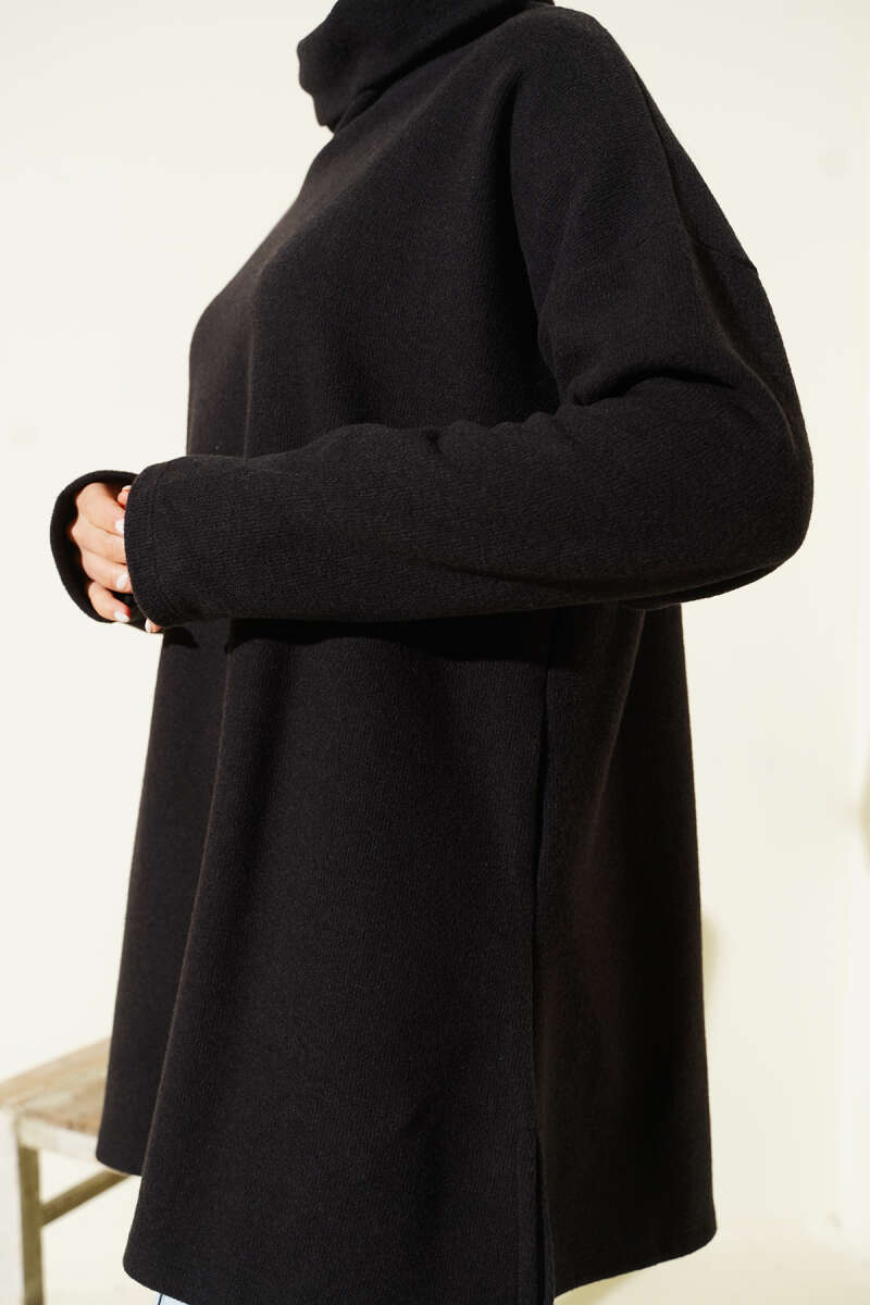 Turtleneck Salonica Tunic - Charcoal