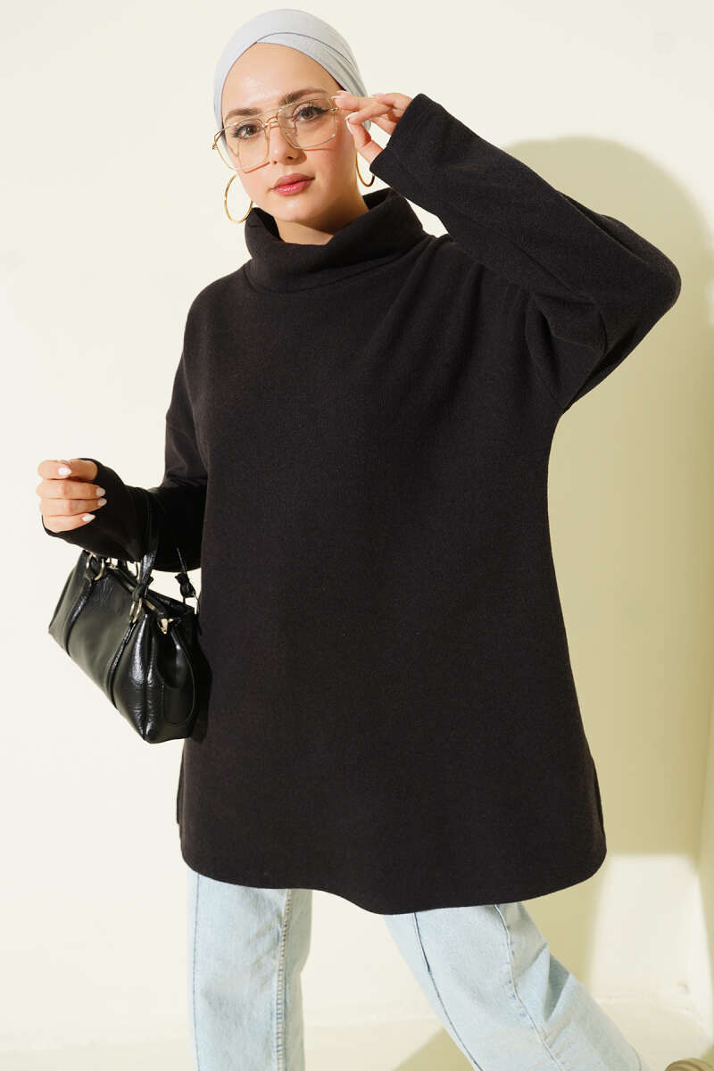 Turtleneck Salonica Tunic - Black