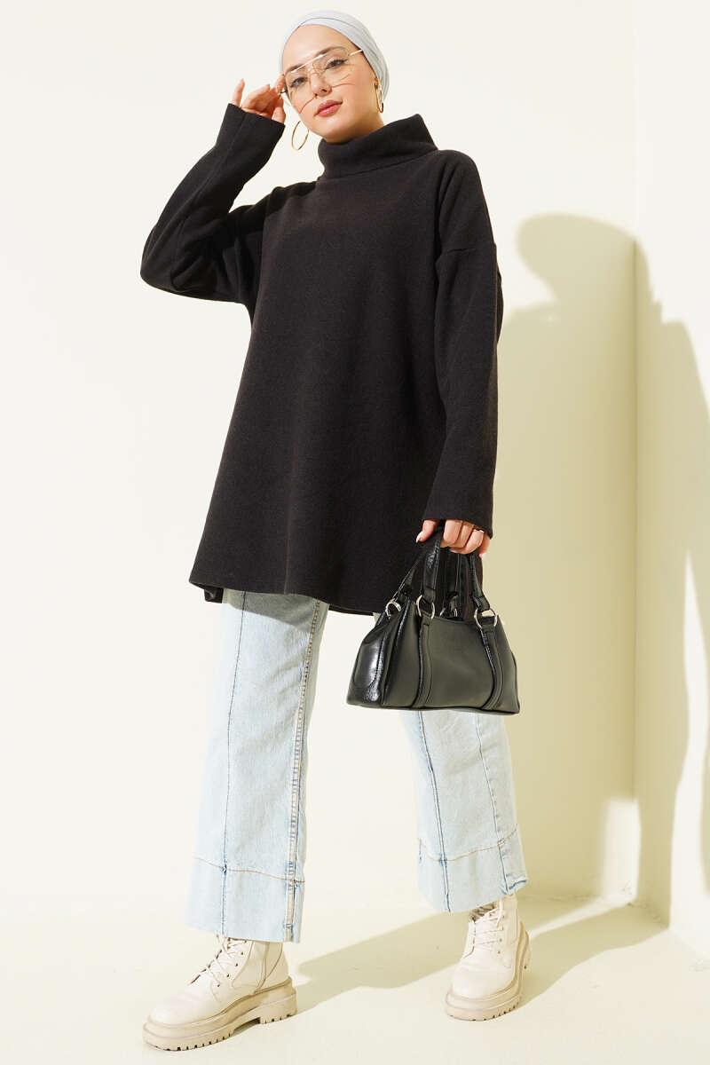 Turtleneck Salonica Tunic - Black