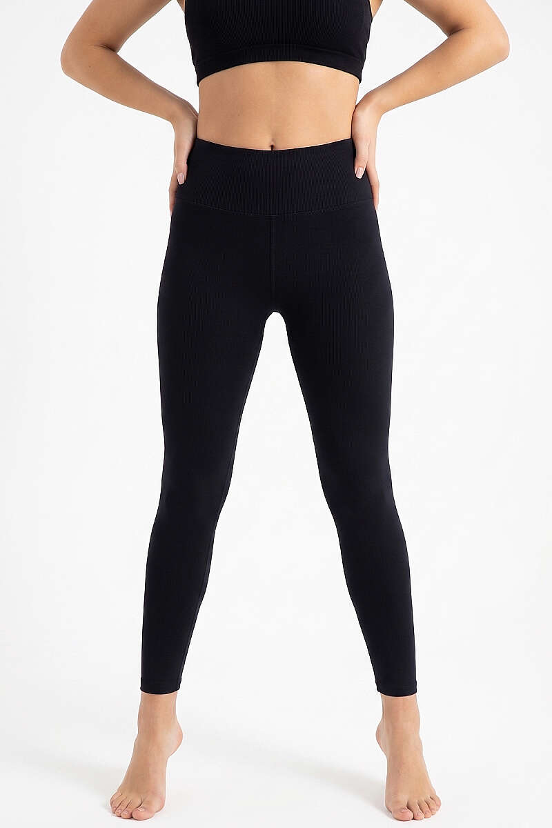 Plus-Size Long Bamboo Leggings - Black