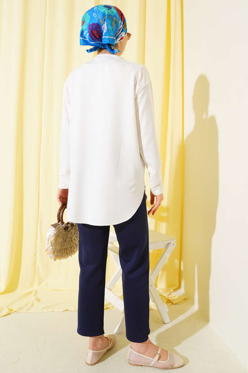 Basic Seamless-Hem Tunic - White
